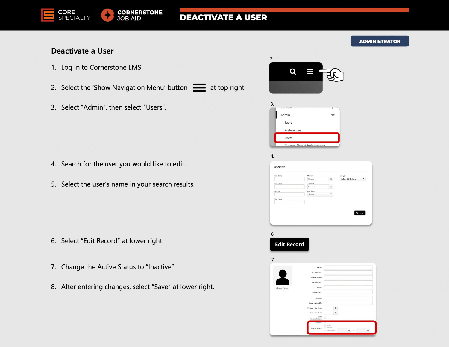 Cornerstone Job Aid Preview