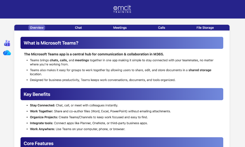 M365 Training Site Screenshot